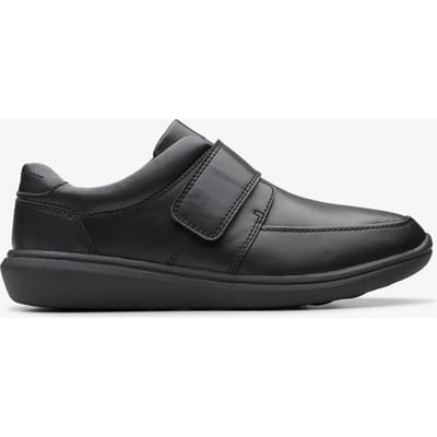 Watchet Strap Zwarte Leren Schoenen