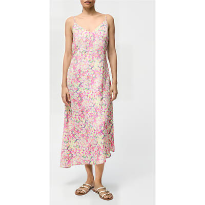 French Connection Donna Asymmetric Dress Strawberry Shake M Size: 6 | Midi Dresses Outlet | Dames | Roze