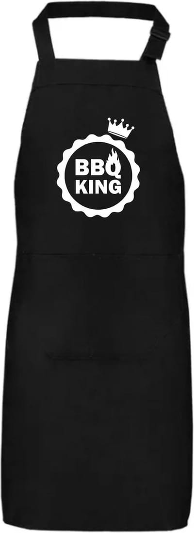Schort bbq king logo | vaderdag cadeau | vader cadeautjes | papa | Zwart