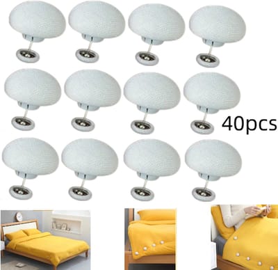 40stuks-Antislipclips voor dekbedovertrekken-Onzichtbare antislipclips voor lakens -Clips voor dekbedovertrekken-Antislipclips - Spelden voor dekbedovertrekken - Universeel type - Wit - Geschikt voor dekens, lakens, gordijnen, sokken en matrashoezen