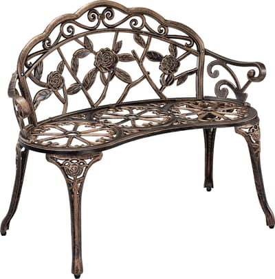 Tuinbank tweezitsbank gietijzer 100x54x80 cm bronzen