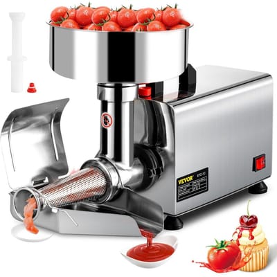 Passoire Électrique à Tomates 370W Machine à Broyer les Tomates Acier Inoxydable Machine à Sauce Tomate Moteur en Cuivre Pur Machine à Sauce Tomate 90-160 KG Par Heure pour