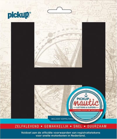 Pickup Nautic plakletter 150mm zwart H - zwart H