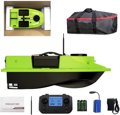 JOYNEXTBUY - D19 Aasboot - GPS – 600 Meter RC Voerboot - LED Nachtverlichting – 2 kg Laadvermogen – 4 Voerbakken – 12000 mAh Accu