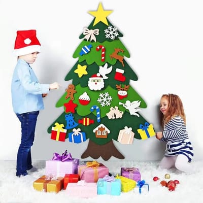 Zolta - Filten Kerstboom - Met Decoraties - Kinderen - 26 Elementen - DIY