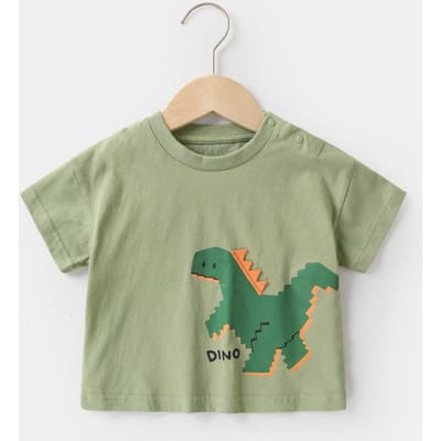 Babykleding Casual T-shirts met korte mouwen Zomerkleding Jongens Meisjes Baby Kinderen Kinderen Zomer Tops met halve mouwen 120cm beige