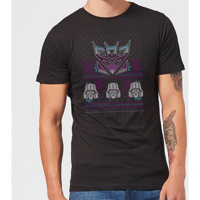 Decepticons Classic Ugly Knit Men's Christmas T-Shirt - Black - S
