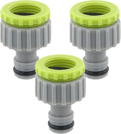 Faucet Connectors Adapter en Reducer voor Tuinwaterkraan met Draad en Tuinslang, ABS Plastic 1/2 Inch en 3/4 Inch, 2-in-1 Oplossing voor Tuinonderhoud en Irrigatie