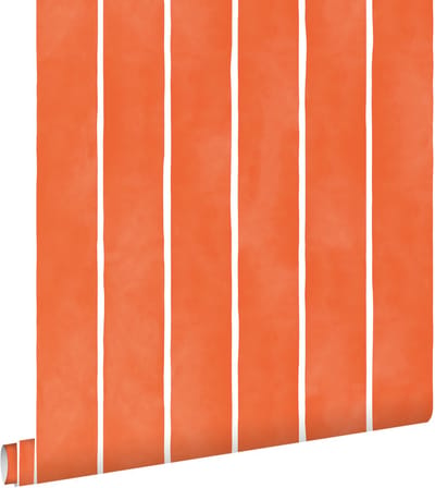 ESTAhome behang strepen oranje en wit - 50 x 900 cm - 131311