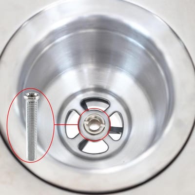 Gootsteenmand Schroef - Wastafelzeef Plug - Keuken Reparatie - Langere Schroef - 70 mm - Zilver