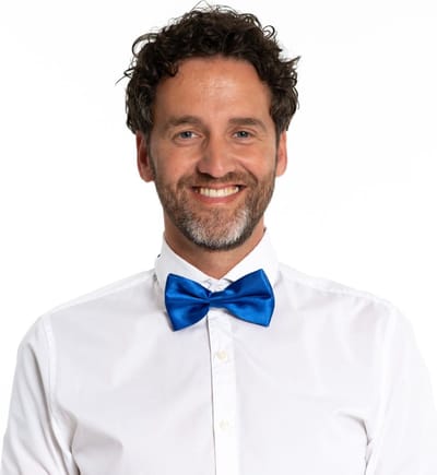 Partychimp Vlinderstrik Blauw Carnavalskleding Heren Strik Carnaval Accessoires - Blauw - polyester