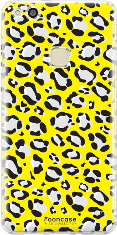 Fooncase Hoesje Geschikt voor Huawei P10 Lite - Shockproof Case - Back Cover / Soft Case - Luipaard / Leopard print / Geel
