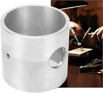 Kleine cilindrische smeltkruik van hittebestendig aluminium voor juweliers, ideaal voor sieraden gieten en reparatie, duurzaam en slijtvast