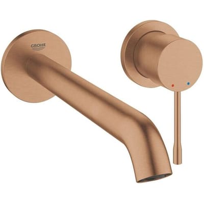 GROHE Essence New Wandgemonteerde Inbouw Wastafelkraan - afbouwdeel - zonder inbouwdeel - lange uitloop - mat brons - 19967DL1