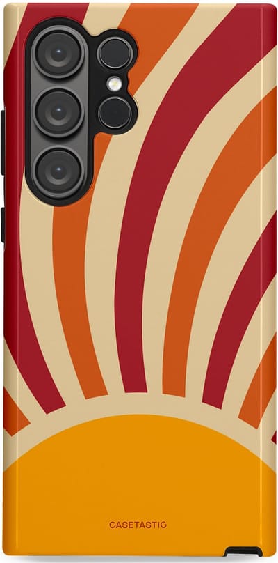 Casetastic Hoesje Geschikt voor Samsung S23 Ultra - Stijlvolle Beschermende Duo-layer Case - Retro zomer