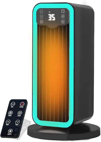 Verwarmingskachel 1500W PTC Ventilatorkachel met Thermostaat en 24H Timer