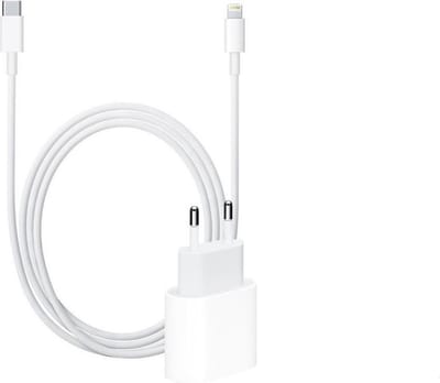 LuxeBass USB-C Adapter 20W + 1 meter Lightning kabel - Geschikt voor iPad/iPhone- oplader kabel - Snellader