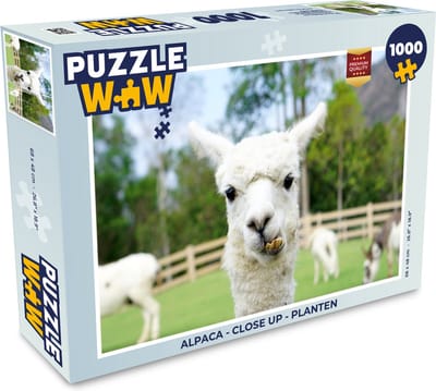 Puzzel Alpaca - Close up - Planten - Legpuzzel - Puzzel 1000 stukjes volwassenen