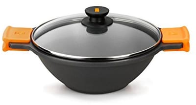 Efficiënte Wok met Glazen Deksel en Antiaanbaklaag