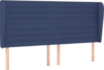 vidaXL - Hoofdbord - met - randen - 163x23x118/128 - cm - stof - blauw