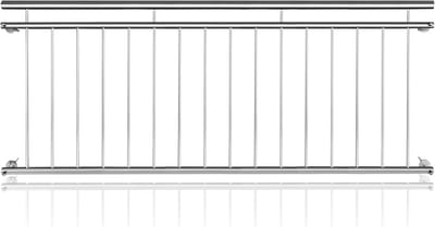 225X90cm Frans Balkonhek Rvs Met Vulstaven | Stabiel Veiligheidshek Met Handgrepen | Balustrade Met Bevestigingsstangen Voor Terras En Raam | Binnen En Buiten NAIZY