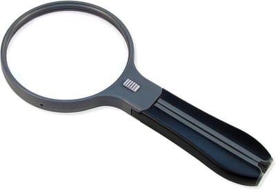 Vergrootglas met Handvat en Nekriem - 2x Vergroting met 3.5x Spotlens en LED Verlichting