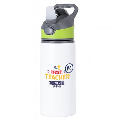 Hacebo® - Docent cadeau - waterfles met rietje groen - Meester en juffen cadeau - de beste leraar/lerares - afscheidscadeau - Collega cadeau - verjaardagscadeau - verjaardag - cadeau - geschenk - leuke cadeau - kado - water fles - 650ML