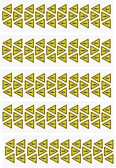 Set van 5 veiligheidsstickers voor brandgevaar en elektrische schokken, waterdicht en zelfklevend, ideaal voor thuis en op het werk