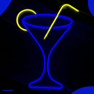Neon Lamp - Cocktail - Dimbaar - Incl. Ophanghaakjes - Neon Sign - Neon Verlichting - Neon Led Lamp - Wandlamp
