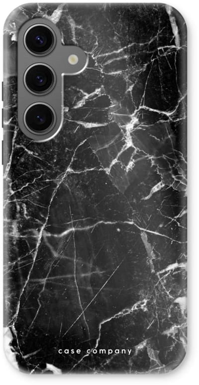 Case Company® - Hoesje geschikt voor Samsung Galaxy S24 hoesje - Zwart Marmer - Tough Case - Maximale Bescherming alle Kanten en Schermrand