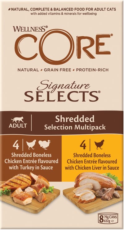 Wellness Core Signature Selects Shredded Multi-Pack - Katten natvoer -  8 x 79 g