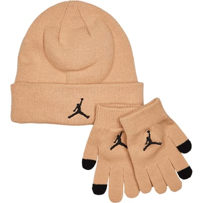 Jordan Kids Beanie Glove Set Winter mutzen Unisex - Bruin - Maat YOUTH - Wol