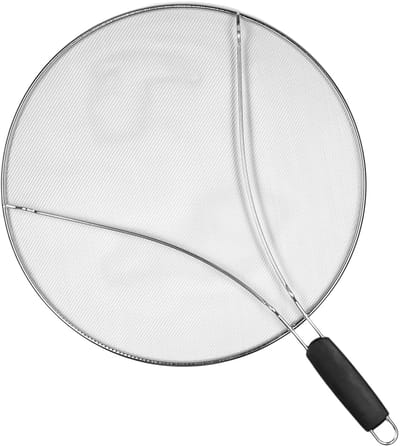 YUGN Antispatdeksel RVS 38 CM - Extra Groot Voor Grote Pannen en Wokpannen - Vaatwasserbestendig - Spatdeksel
