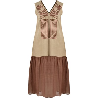 Mouwloze linnen jurk dames Mat Fashion