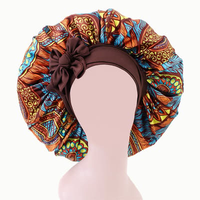 YUBBI Bonnet XL Slaapmuts - Elastische Hoofdband - Nachtmuts - Haarverzorging - Bruin