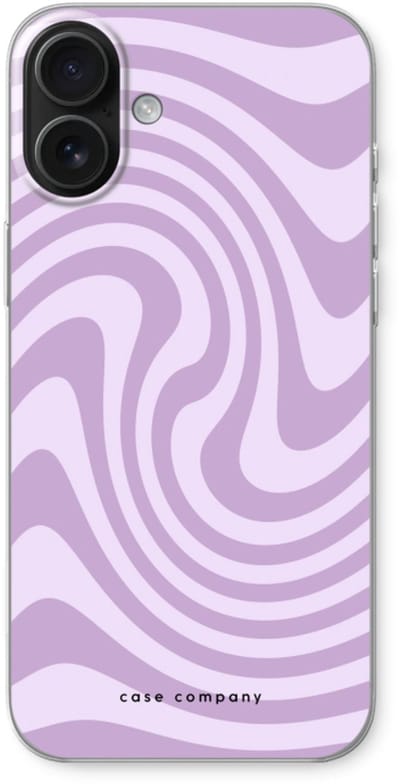 Case Company® - Hoesje geschikt voor iPhone 16 Plus hoesje - Swirl Paars - Soft Cover Telefoonhoesje - Bescherming aan alle Kanten en Schermrand