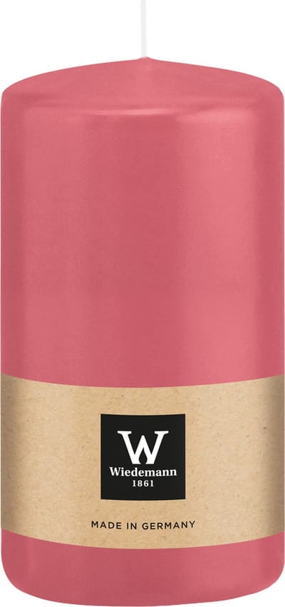 Wiedemann Cilinderkaars/stompkaars - roze - 12 x 6 cm - 33 branduren - zuilkaarsen