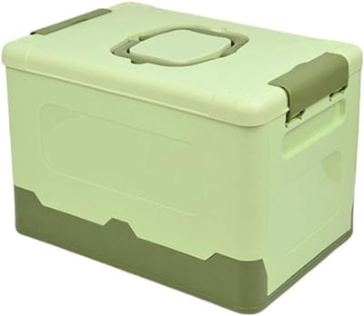 Opvouwbare Opbergbakken - Camping Opbergdoos - Ruimte Optimaliseren - Inklapbaar met Deksel - 36.5 x 25.2 x 7.9 cm - Groen