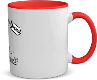 Akyol - oldtimer 50 jaar koffiemok - theemok - rood - Verjaardag cadeau - papa - collega - grappige tekst - 350 ML inhoud