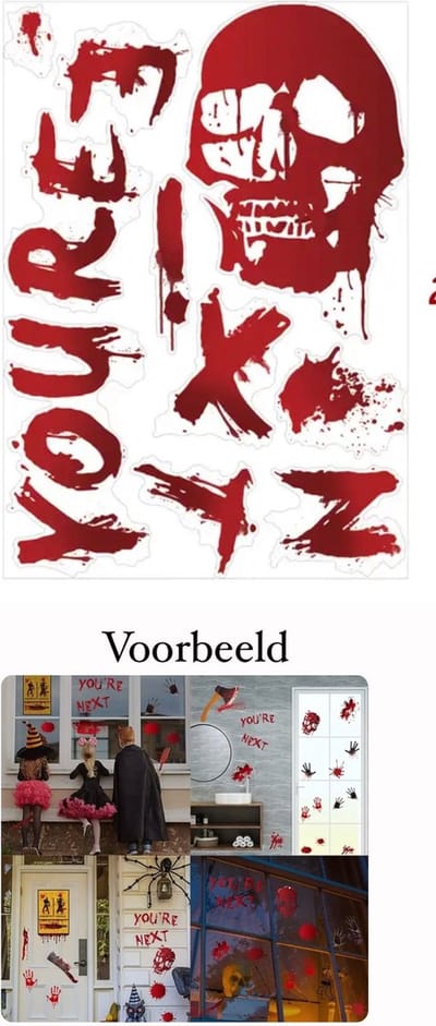 Akyol - Halloween raamsticker met schedels - Halloween/horror decoratie/versiering - halloween - raamsticker halloween