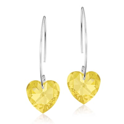 Montebello Oorbellen Pippa HZ52 - Swarovski Hart - 925 Zilver Gerhod. - Ø14mm - 40mm