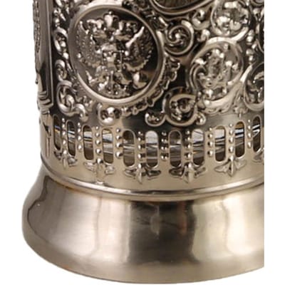 Russisch theeglas met metalen houder Traditioneel Kristalhelder Decoratief Glas Theekopje voor Warme Koude Dranken Q0083 black