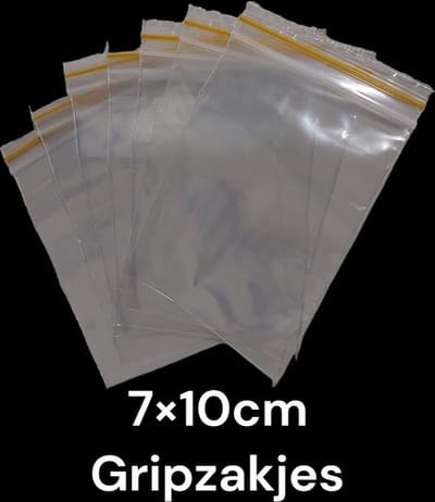 Gripzakjes 70x100 mm / 500 stuks / 0,06 mm dik / Verpakking zipper zakjes