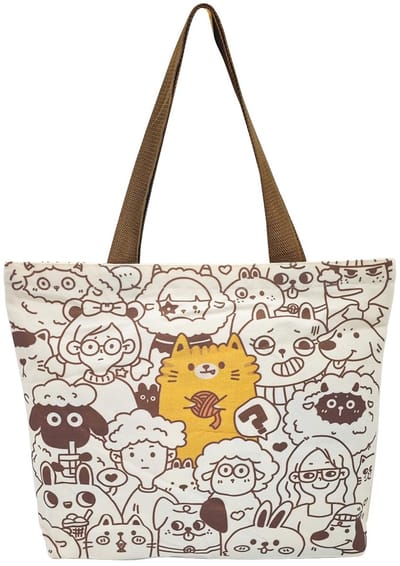 Dailygoods- Jute Tas Vintage - Jute Boodschappentas - Jute Shopper - Opvouwbare Tas - Met Rits - Binnenzak - Tote Bag