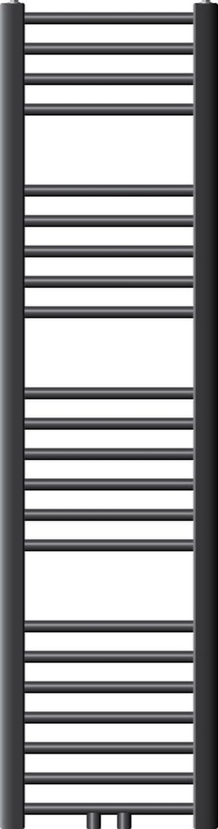 Badkamerradiator middenaansluiting 300x1400 mm antraciet recht incl. montagemateriaal LuxeBath