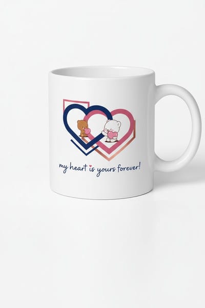 Valentijn Liefdesmok met Beren en Harten - 'My Heart Is Yours Forever!' - Romantisch Cadeau