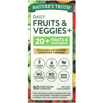 Nature's Truth, Daily Fruits & Veggies+, 60 Plantaardige Capsules