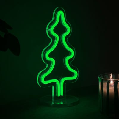 Neon Lamp - Kerstboom - Staand - Dimbaar - USB - Tafellamp - Neon Sign - Neon Verlichting - Neon Led Wandlamp