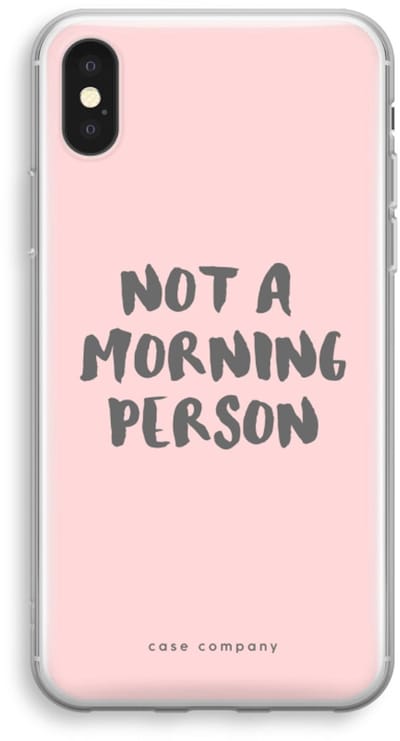 Case Company® - Hoesje geschikt voor iPhone XS hoesje - Morning person - Soft Cover Telefoonhoesje - Bescherming aan alle Kanten en Schermrand
