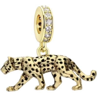 Gouden Luipaard Cheetah Serie Bedels Hanger Geschikt Voor Charm Echte Koperen Armband DIY Stijl Dames Sieraden Cadeau Boetiek Charms beige